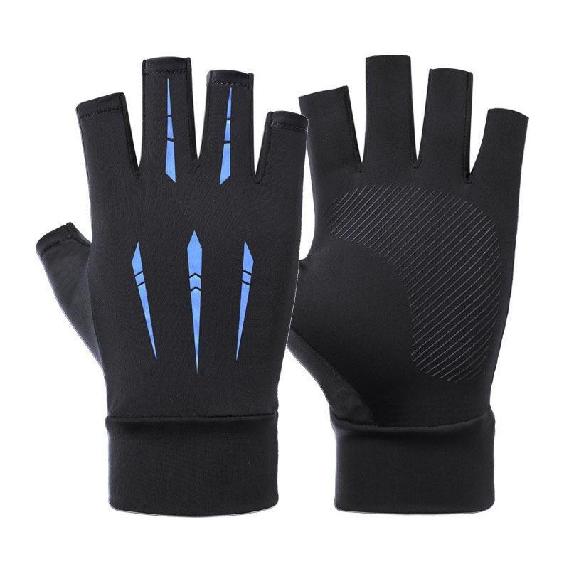 Cycling Gloves Outdoor Driving Electric Vehicle Protection Gloves Anti-slip Touchscreen Fingerless Men Fishing Ice Silk Gloves