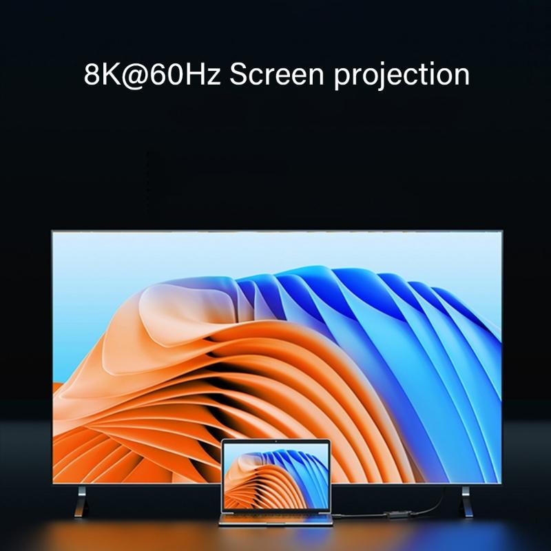 USB C Digital Display Adapter Connector with 140W Quick Charging and Double 40Gbps Transmission 8K60HZ Screen Projection