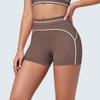 New contrasting colors high waist tight body high elastic hip lift yoga shorts sports running fitness yoga clothes three-point pants