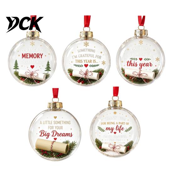 Christmas Ball Decor Clear Acrylic Fillable Ball, DIY Transparent Ornament for Xmas Tree Tree, Hanging Holiday, Wedding, Party, Home Decoration