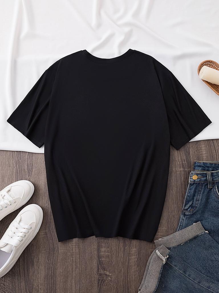 Women's Casual Graphic Print T-shirt Short Sleeve Crew Neck Tees Tops Vintage Y2k T Shirt for All Seasons Clothes Outfit Female