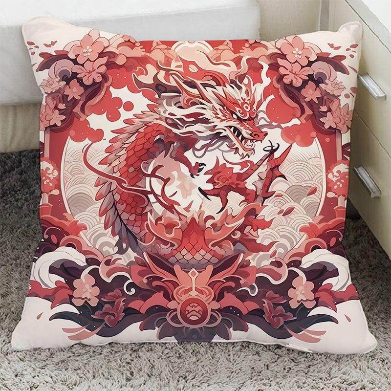 

Наволочка с драконом в китайском стиле для украшения общежития, офиса, гостиной, дома, наволочка 40x40cm