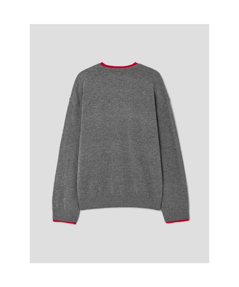 8seconds V-Neck Contrast Pullover Ash