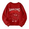 Boys and girls round neck plus velvet pullover printed top sweatshirt