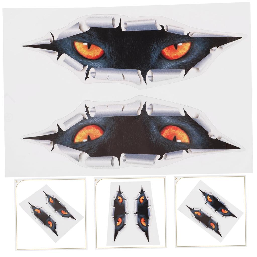 ABOOFAN 2pcs 3D Simulation 3D Car Stickers, Cat Eye Stickers, Tiger Car Stickers (Tiger)