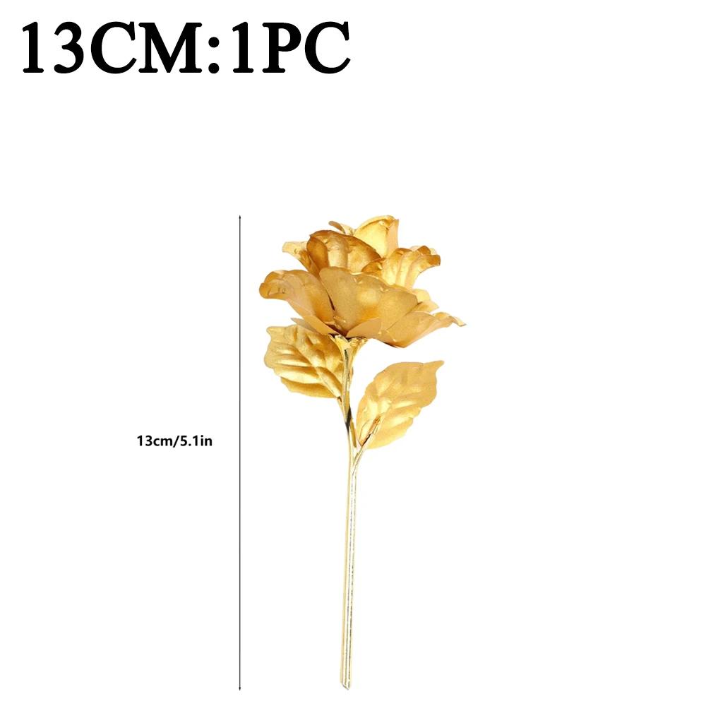 

1/3Pcs Golden Foil Roses Valentine Day Gifts Simulation Flowers Artificial Roses Beauty Golden Flowers for Wedding Decoration золотистый