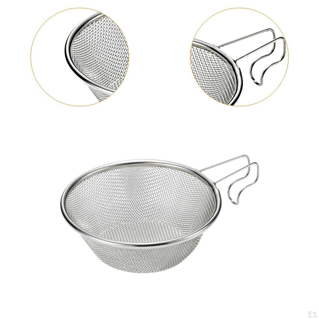 Fine Mesh Strainer Stainless Steel Professional Reusable Flour Sieve Snow Bowl Food