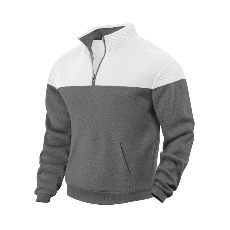 

Spring and Autumn New Color-blocked Half-zip Pullover Outdoor Fashionable Casual Versatile Sweatshirt S белый