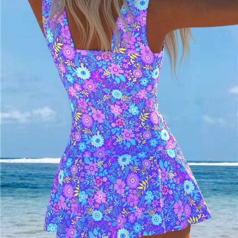 Costume da bagno intero sportivo da donna con gonna Costume intero