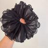 Oversize Wrinkled Elastic Hair Scrunchie Large Handmade Band Crepe Mesh Hair Tie Ponytail Holder Hair Accessorie For Women Girls