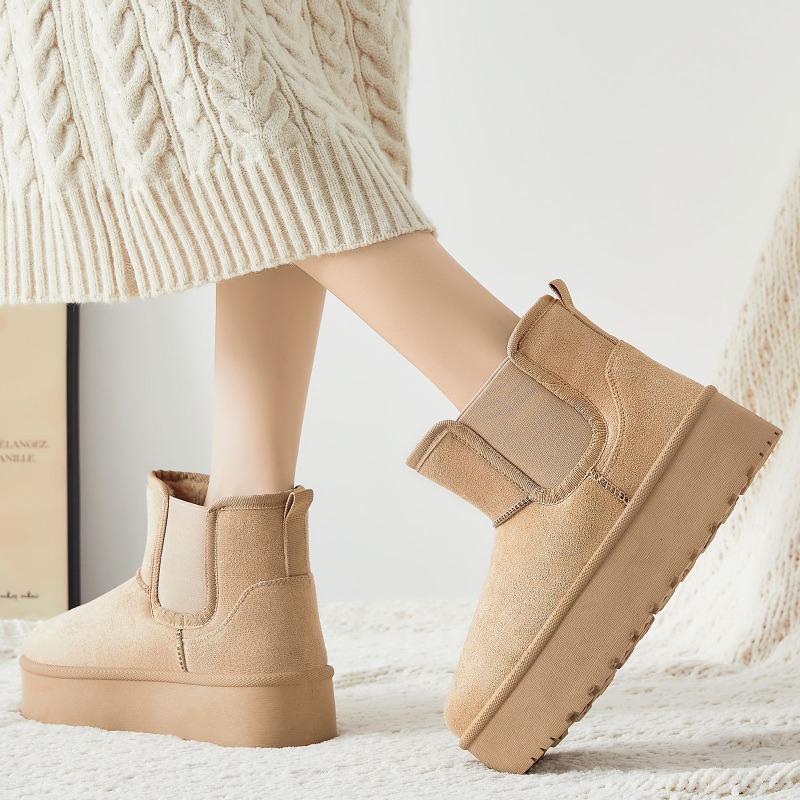 Women's Snow Boots, Fleece and Thickened Cotton Shoes, Versatile Women's Boots, Cold-proof and Warm Cotton Boots