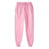 Men'S Laced Sports Casual Lined Pure Color Long Pants For Autumn And Winter