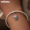 WOSTU 925 Sterling Silver Colorful Enamel Flying Dragon Charms Pendant Fit Original Bracelet Necklace Special Birthday DIY Gift