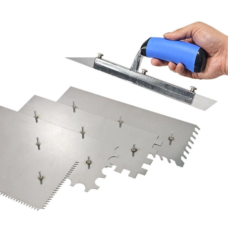 9Pcs Stainless Steel Trowel Plastering Trowel Interchangeable Wall Construction Concrete Finishing Tool Finishing Trowel