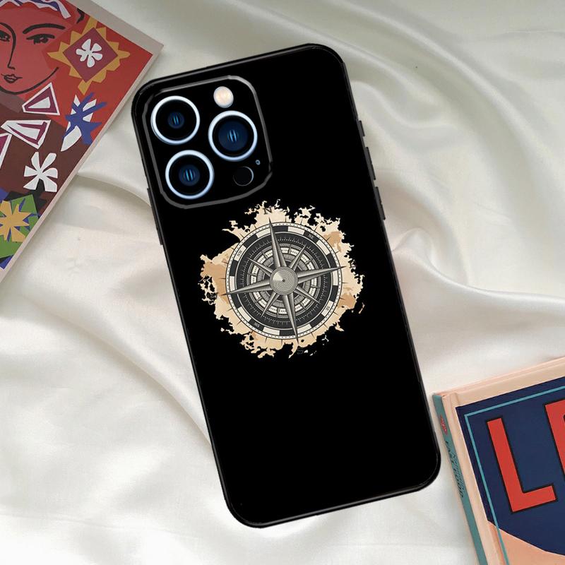 World Map Compass Nautical Case For iPhone 16 15 14 13 12 11 Pro Max XR X XS Max Plus 12 13 Mini Back Cover