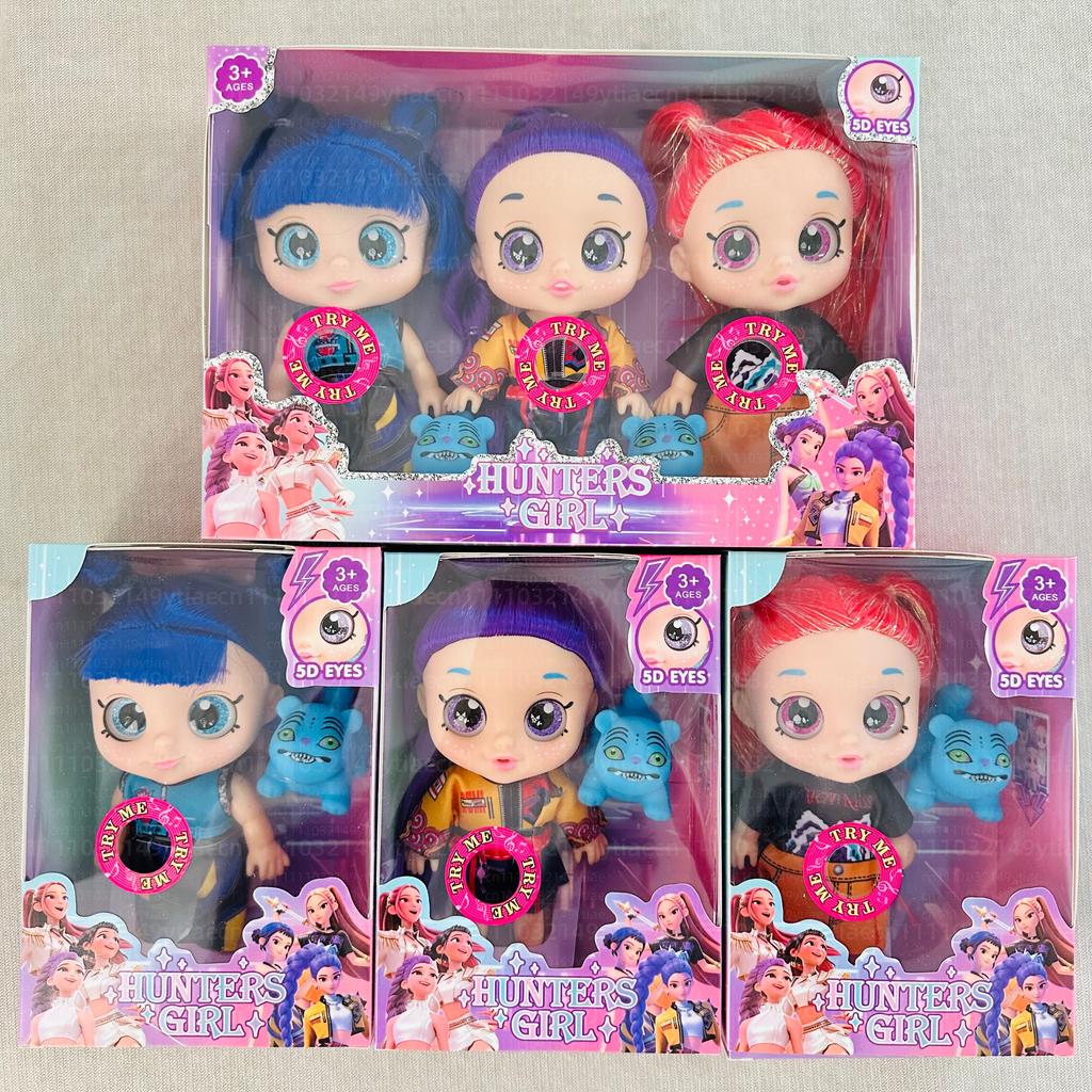 Kpop Hunters Girl Rumi Vinyl Doll Cartoon 7 Inch 5D Eyes Movable Joints With Movie Theme Song Toy For Fan Collection Kids Gift