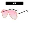 Oversized Shield Punk Sunglasses Women Luxury Square Metal Big Frame UV400 Sun Glasses Personality Eyewear