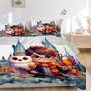 3pcs Harry Potter with Hedwig Quilt Set Cartoon Themed Bed Quilt Set Lovely Character Bedroom Decor Bed Quilt Set Four Seasons (1 Cover + 2Pillow