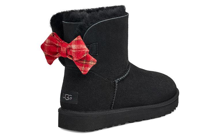 Women's Boots UGG Bailey Bow Plaid Ribbon Cow Split Leather Thermal Abrasion Resistant Thermal Abrasion