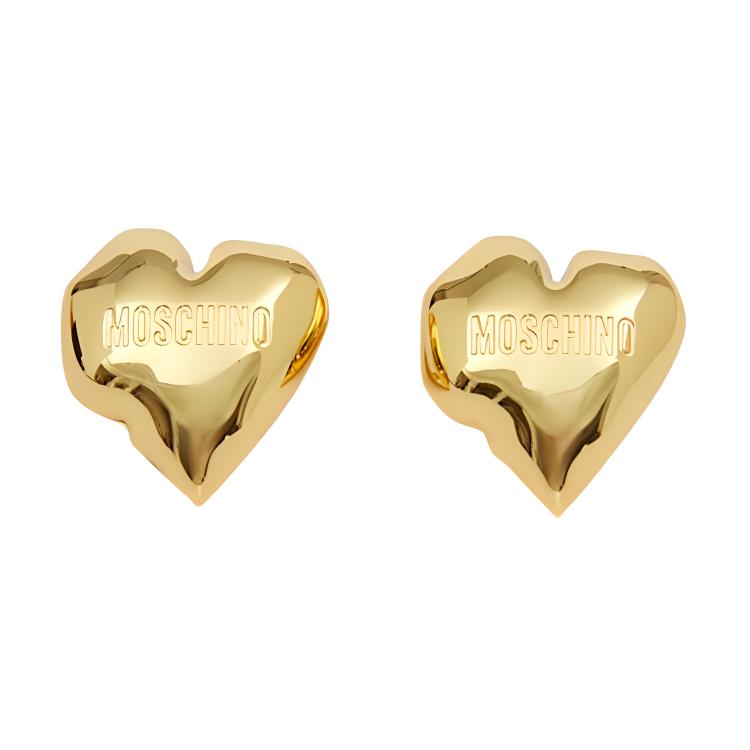 Moschino Irregular Heart Shape Design Brass Ear Clips Women ear clips Gold AEF23221A917284040606 F,Gold