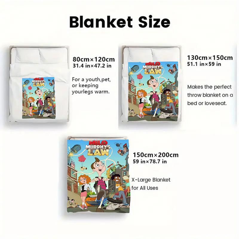 Milo Murphy's Law 2D Flat Pattern Flannel Blanket High quality All Seasons Warmth and Comfort Perfect for Christmas Gifts.DMT0925487