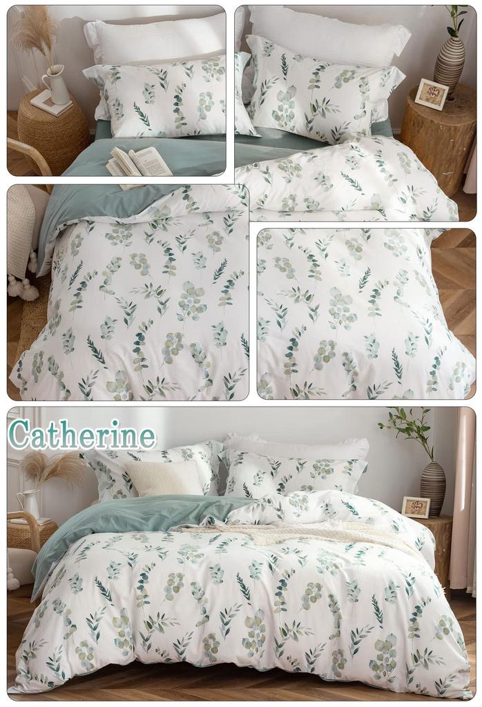 MILDLY Futon Cover Double 4 Piece Set Cotton Duvet Cover Set Duvet Cover Fitted Sheet Pillowcase Washed cotton not easy to no no ironing required