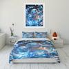 Gift for Anime Fans Pokemon Squirtle Printed Bedding Set 3PC Duvet Cover Adult Kids Gift Full Size Bedding Set Home Bed Decor