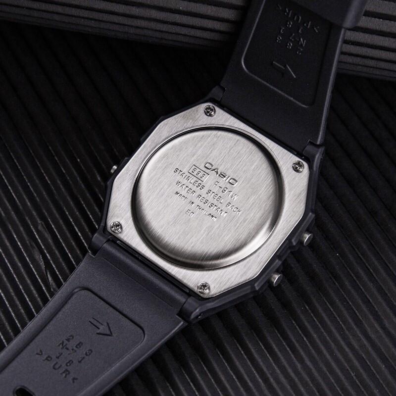 Casio Youth Series Small Square Classic Retro Waterproof Watch Men Watches Blue Gray F-91W-3