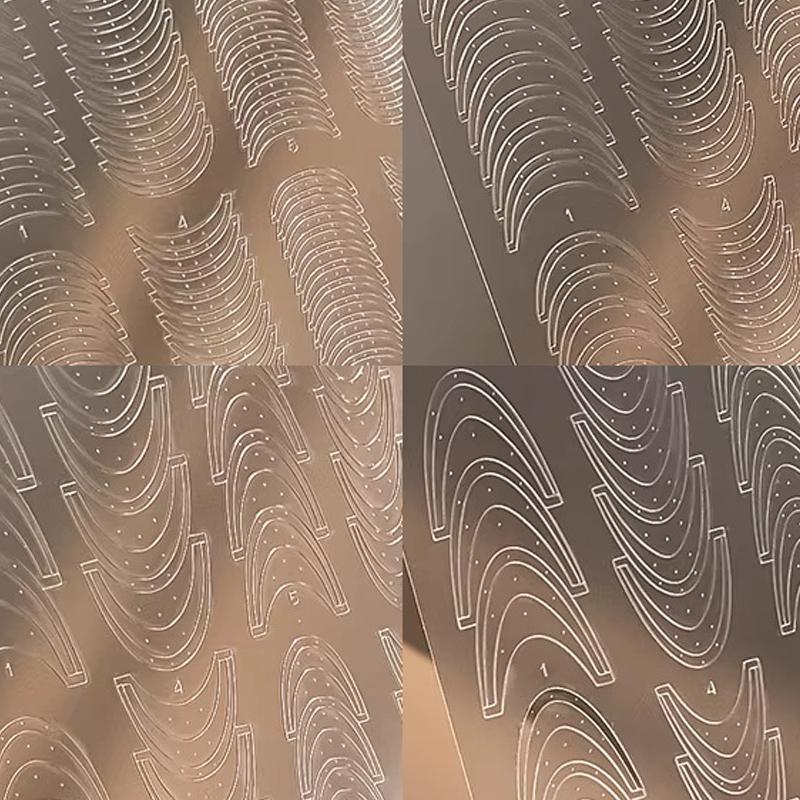Fully Transparent Hollow French Nail Stickers Spray Painting Stencil French Edges Templates Patting Glue Adhesive Auxiliary Tool