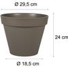 Pot de fleur rond ø 30 cm - eda - toscane - 10 l - intérieur/extérieur - ø 29,5 x h.24 cm - taupe