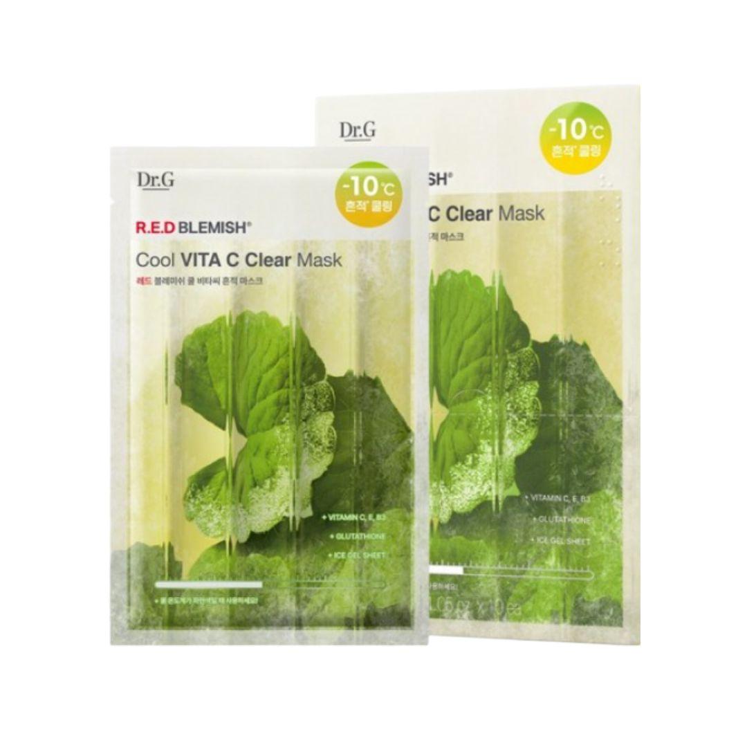 Dr.G Red Blemish Cool Vita C Dark Spot Brightening Sheet Mask 10 Sheets