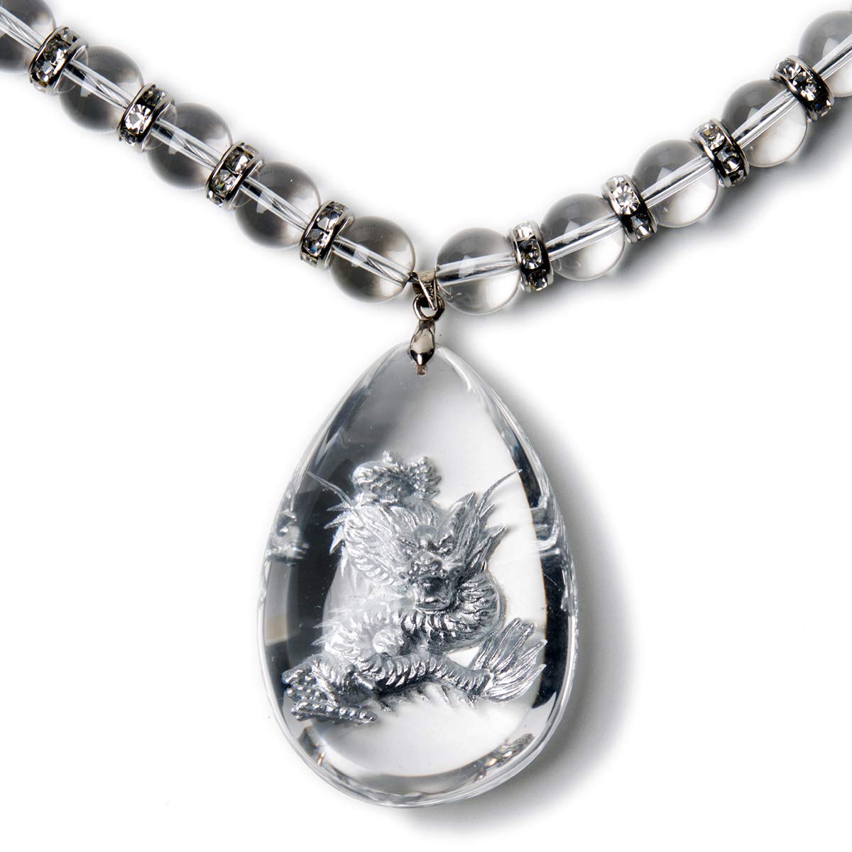 

Парящий Серебряный Дракон Кристалл Натуральный Камень Сила Кристалла 553 [Секи-Кира] Подвеска, Ожерелье, 50см, Мужской, Камень, серый