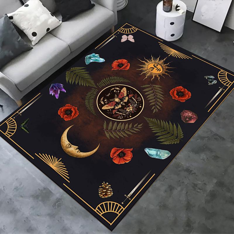 Butterfly Moon Mushroom Carpet Rug for Living Room Bedroom Home Sofa Decoration,Kids Play Non-slip Floor Mat