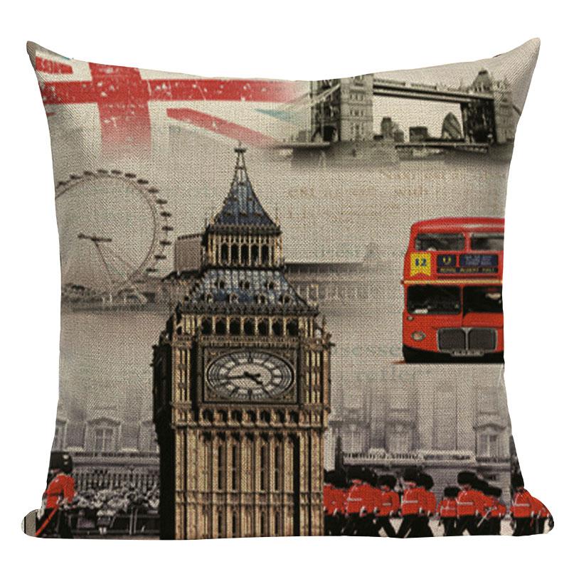 London decorative Printed Throw Pillows home cushions covers London Bridge paris  Eiffel Tower cushion Dropshipping cushion