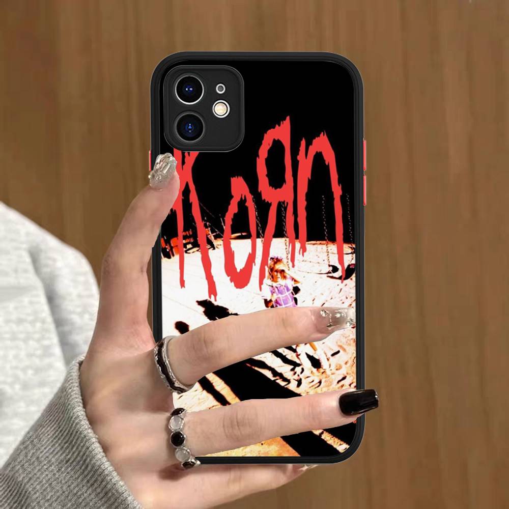 

Nu Metal Korn Band Silicone Case For IPhone 16 15 14 13 12 11 Pro Max Plus X XS MAX Shockproof Matte Cover iphone 13