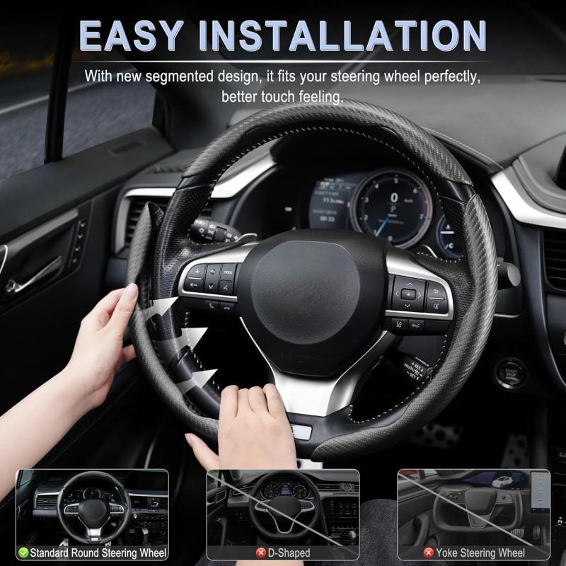 For Citroen C3 C5 Aircross 2017~2025 Car Steering Wheel Cover Booster Non-Slip Protect Cover Provide Lasting Durable Accessories