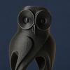 Wear-Resistant Table Decor 3D Printed Owl Figurine, Hollow Modern Art Sculpture with Matte Black Finish, Office Home Minimalist Desk for Bookshelf,