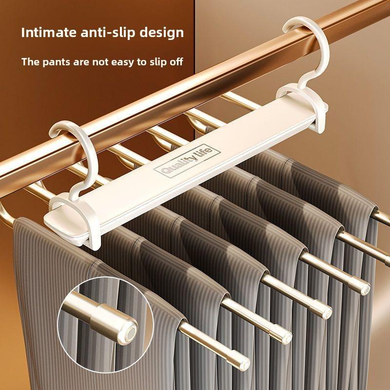 Folding Magic Pants Hangers 6layers Stainless Steel Space Saving Clothes Rack Organizer For Wardrobe Jeans Trousers Scarf
