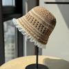 New spring-summer lightweight fisherman hat for women, versatile lace-trimmed bucket hat for outings and shopping, fashionable and face-slimming
