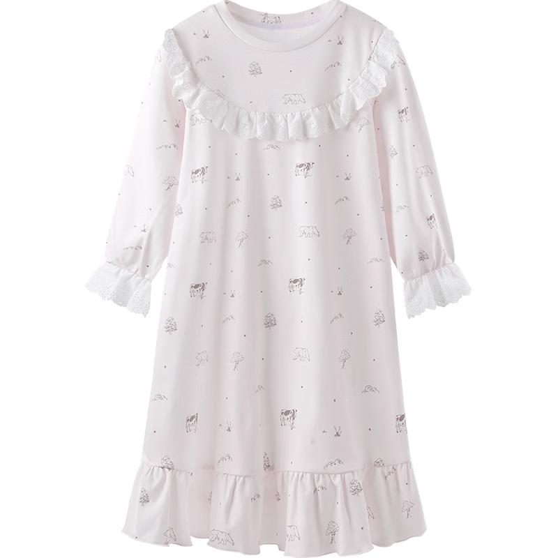 YEEHOO 5A Antibacterial Girls  Cotton Nightgown 120