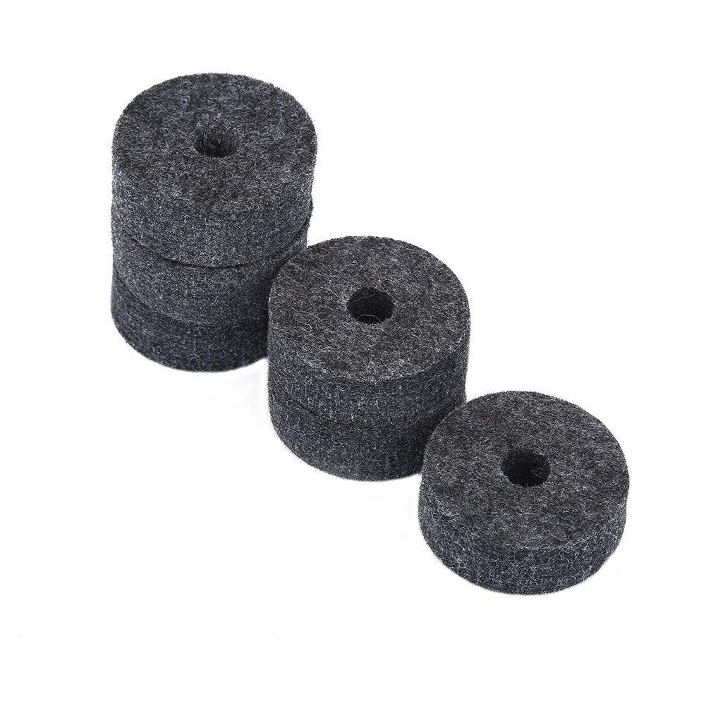 Set of Cymbal Felt Pads for Jazz Cymbal Practical Replacement Drum Parts 10-Piece Drums, Long-Lasting Protection, Ultra-Lightweight, Universal, (Gray)