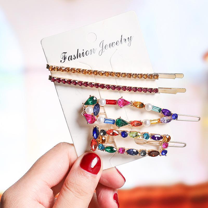 New Multicolor Crystal Fashion Hairpins Women Girls Hair Clips Bobby Pin Accessories Hairgrip Hairclip Headwear Barrette