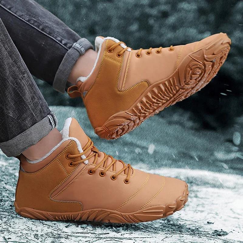 Herrestøvler 2024 Nye Vinter Hjemmesko Varme Herresko Vandtætte Skridsikre Plys Sneakers Mandlige tenis sko Støvler Herre Sneakers Vinter