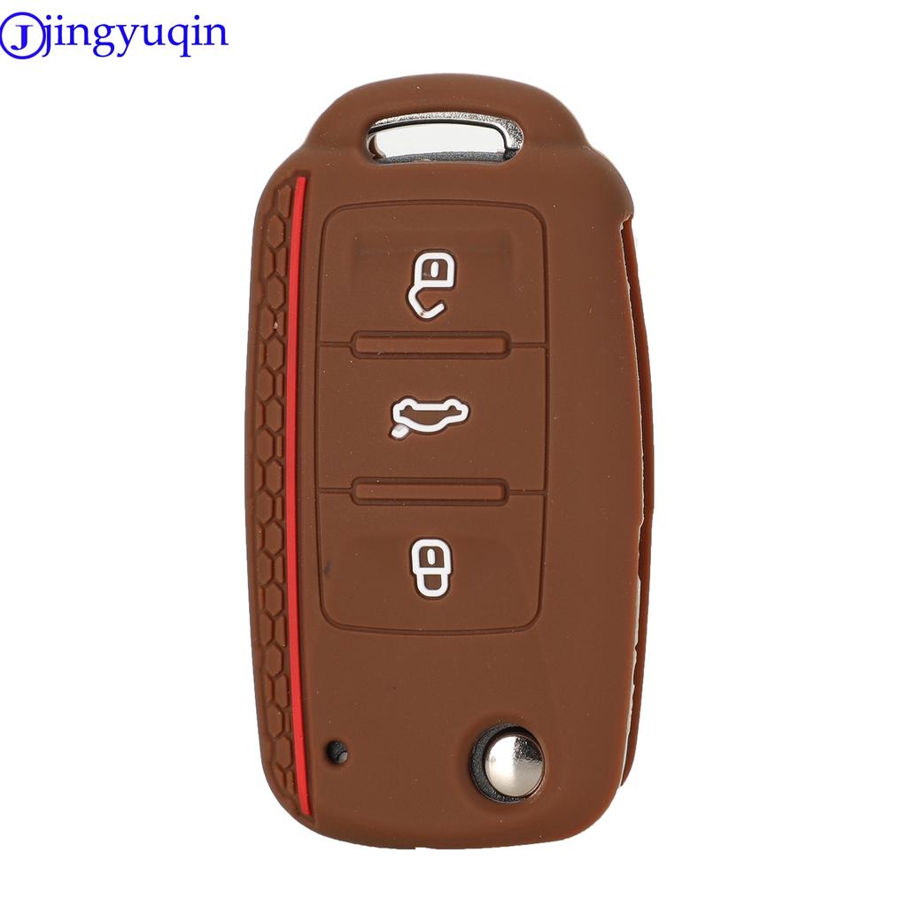 Jingyuqin Silicone Keyless Remote Cover For VW Caddy Golf Jetta Polo Passat Scirocco Tiguan For Skoda Octavia Seat 3B
