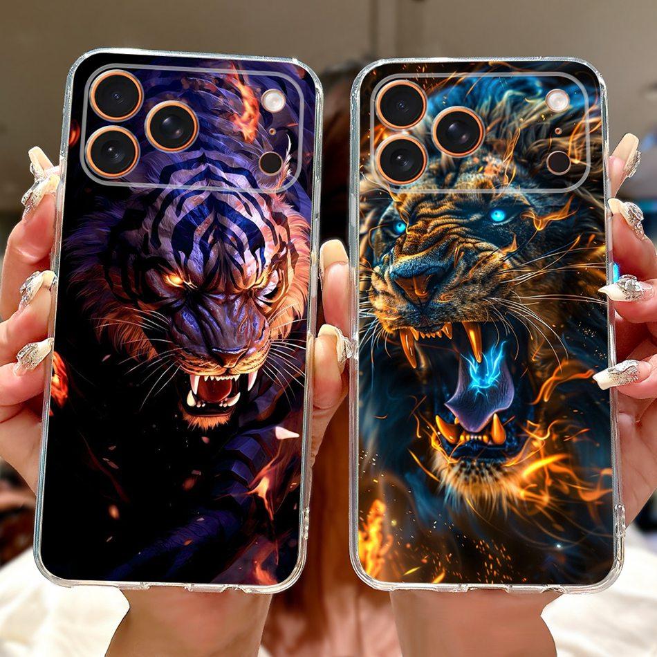 For iPhone 17 Pro Max iPhone17 Air Cool Dragon Tiger Painted Phone Case For iPhone 17Pro 17Air 17ProMax Soft Silicone TPU Cases