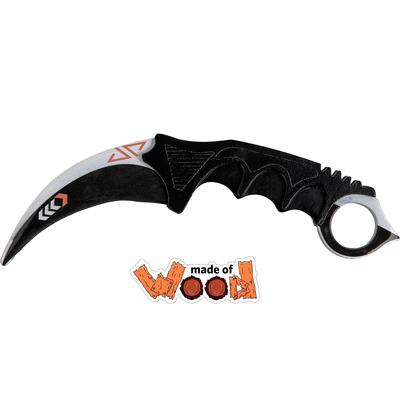 CS:GO Нож деревянный Керамбит Азимов, Маскбро, черный