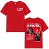 Rapper Anuel AA Real Hasta La Muerte Tour 2025 New Album T Shirts Unisexs Fashion Hip Hop TShirts 100 Cotton Short Sleeve TShirt