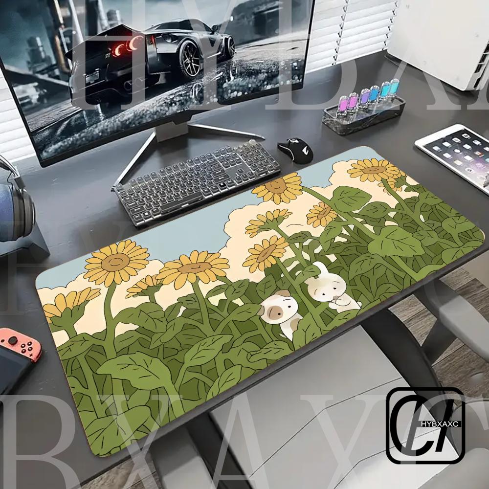 Kawaii Rabbit Mausepad Computer Keyboard Large Mouse Pad Desk Mat Office Accessories Cabinet Cushion Pc HYBXAXC Non-Slip HD Rug