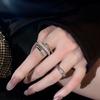 Niche Design Two-Piece Set Of Open Rings, Women'S  Personality, Delicate Micro-Set Index Finger Ring