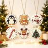 6pcs Handmade Christmas Pearl Painting Kit Santa Claus Christmas Craft Decoration  Home Decoration